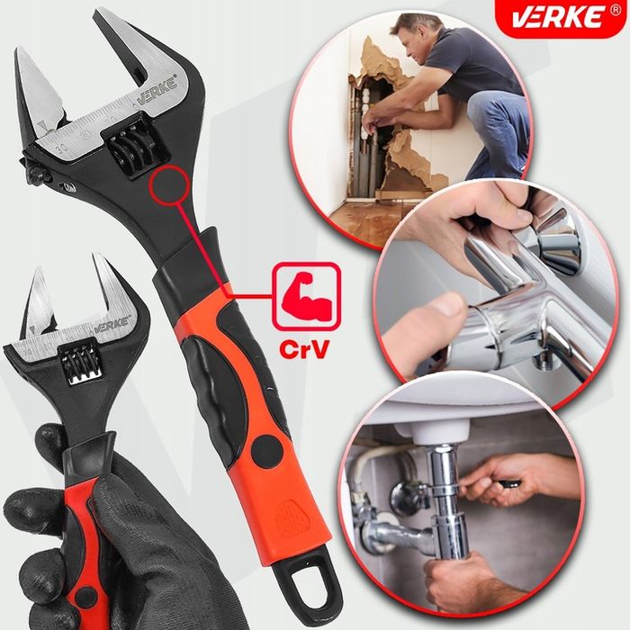 Klucz Nastawny Szwed Szwedzki 200mm Do Rur Hydrauliczny Francuski Fran