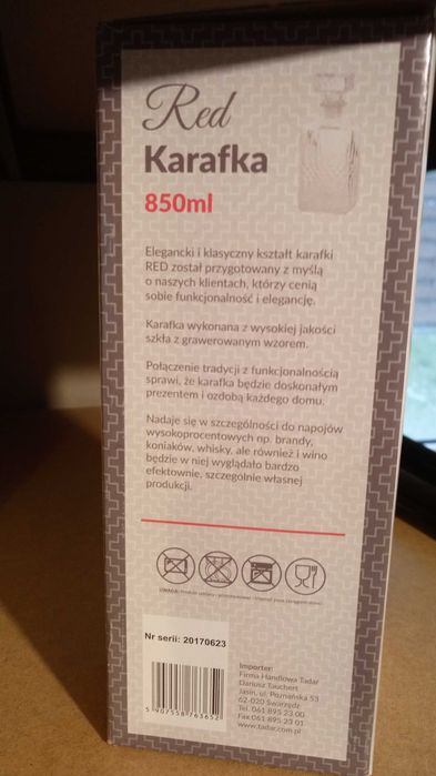 Karafka Red 850ml nowa