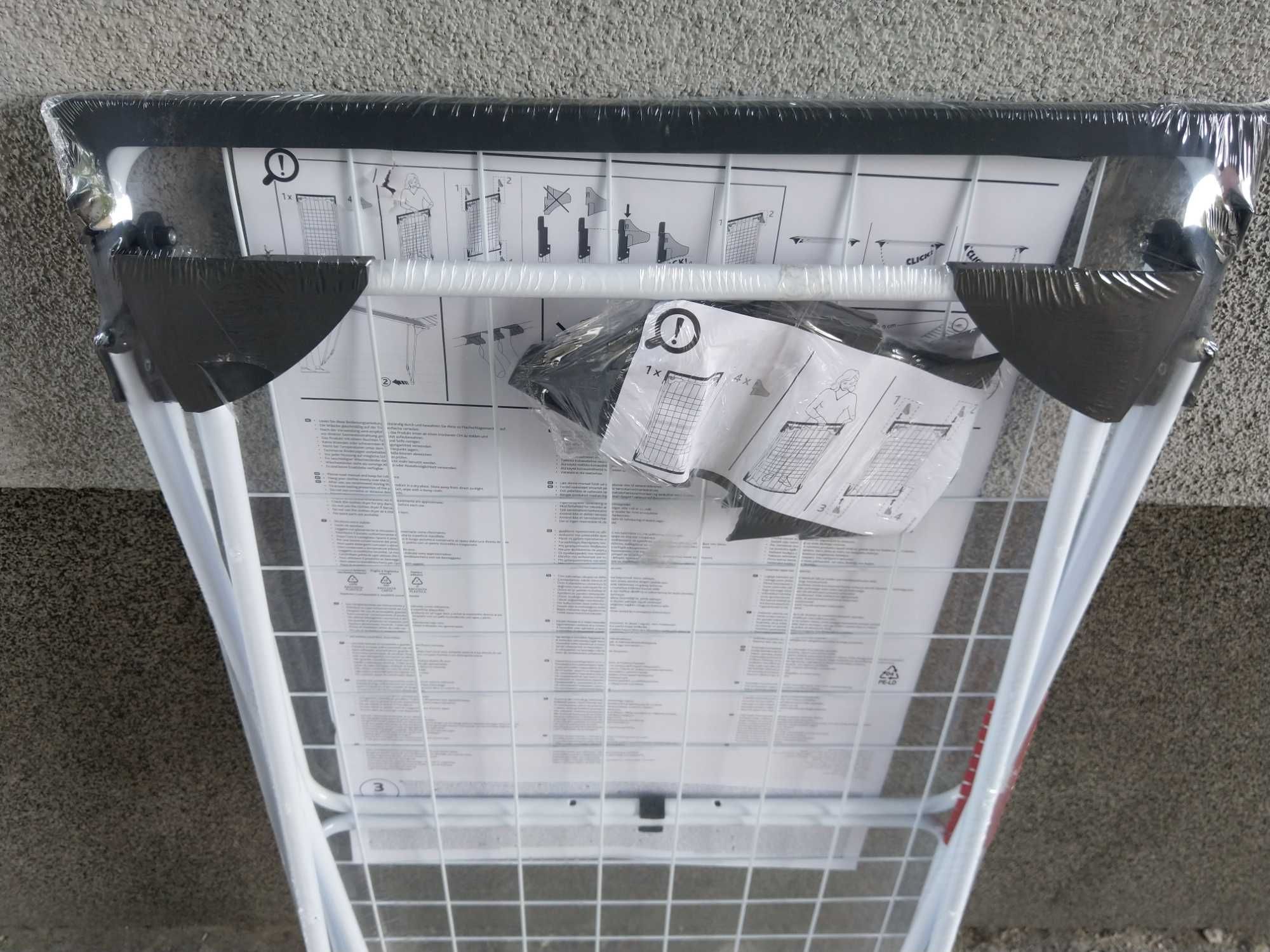 HIT Suszarka na bieliznę pranie ubrania STATIC ONE kółeczka + uchwyt