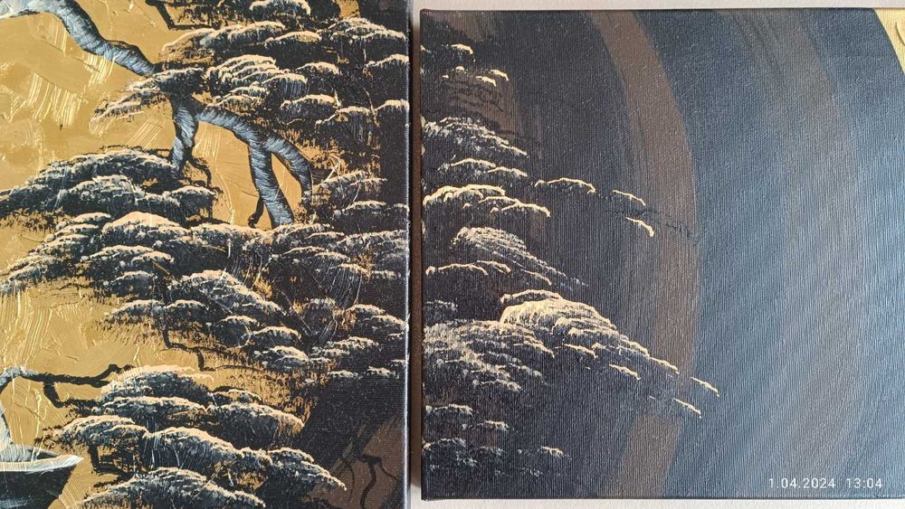 Obraz 4 częściowy malowany na płótnie