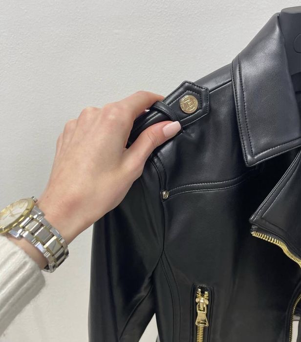Куртка кожанка косуха balmain