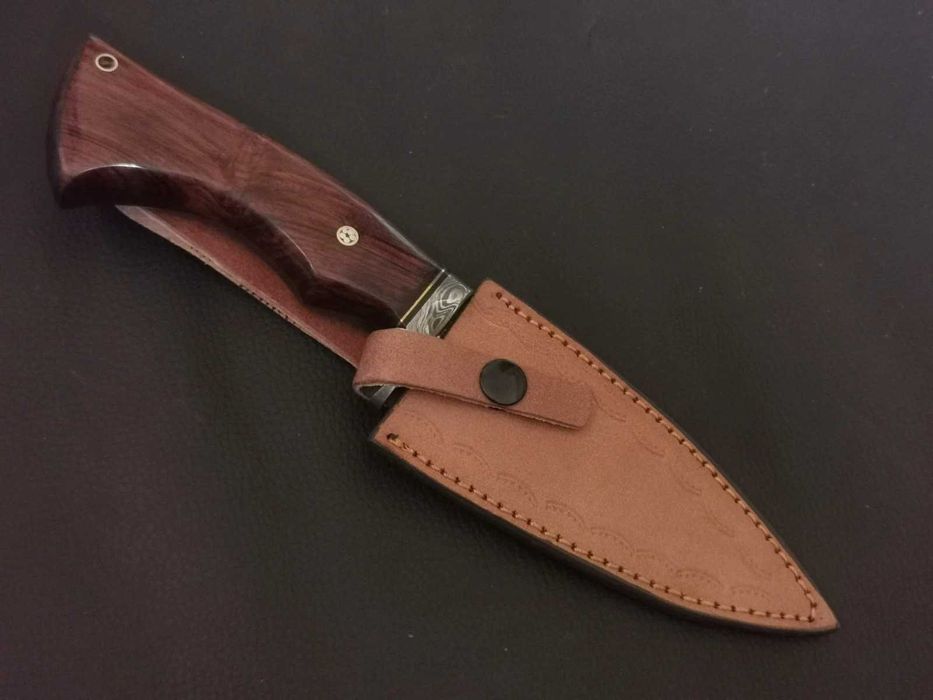 DAMAST nóż myśliwski BOWIE stal damasceńska 26cm. FINKA bushcraft