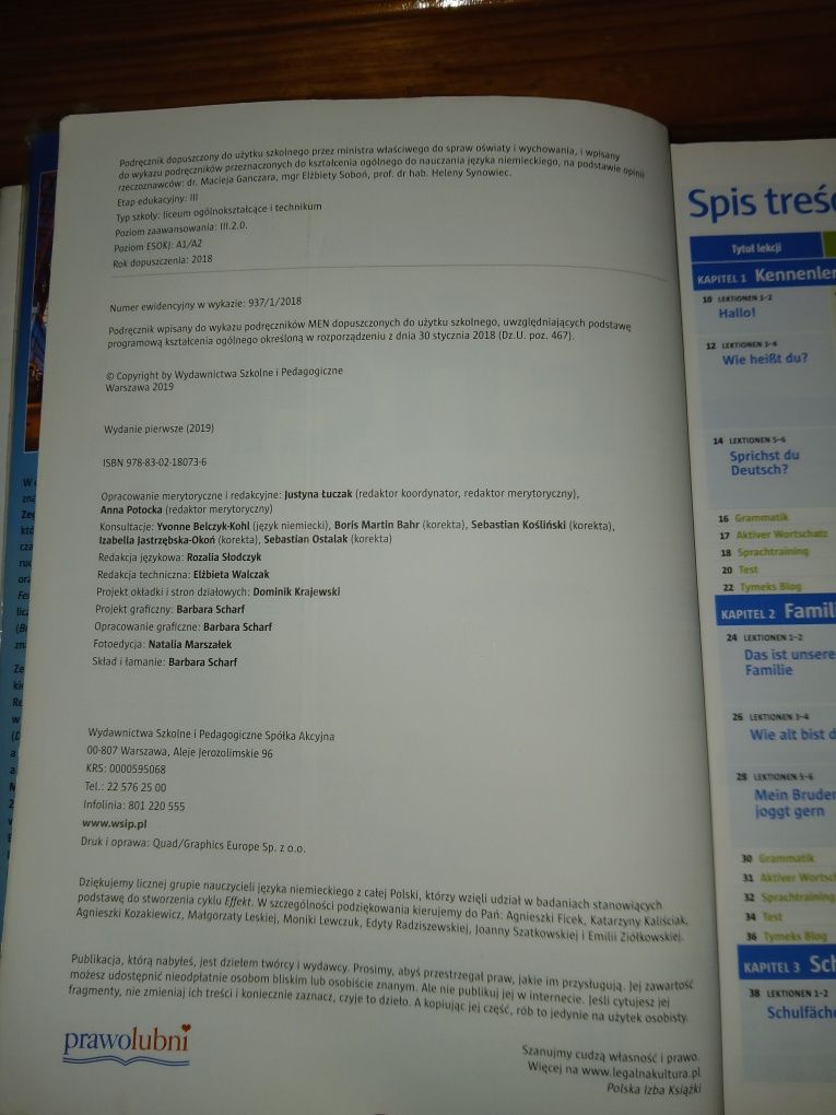 Effekt 1 podręcznik i zeszyt ćwiczeń WSiP