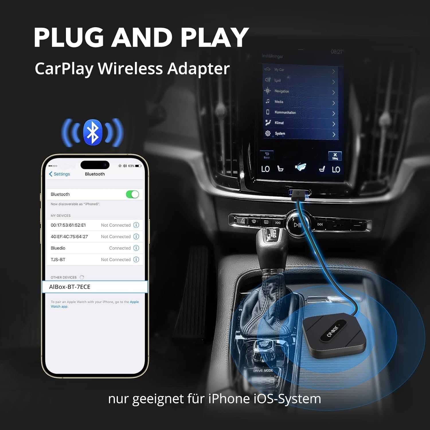 Adapter CarPlay, ulepszony w 2024 r. adapter Apple CarPlay Dongle