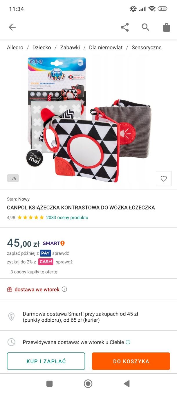 Canpol baby zabawki sensoryczne/ kontrastowe