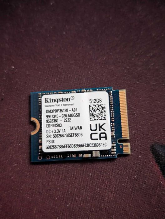 Kingston M.2 NVMe SSD 512GB 2230 для Steam Deck 350 часов наработка