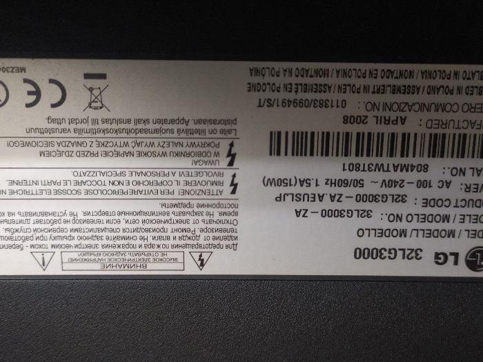 TV LG32LG3000 para peças