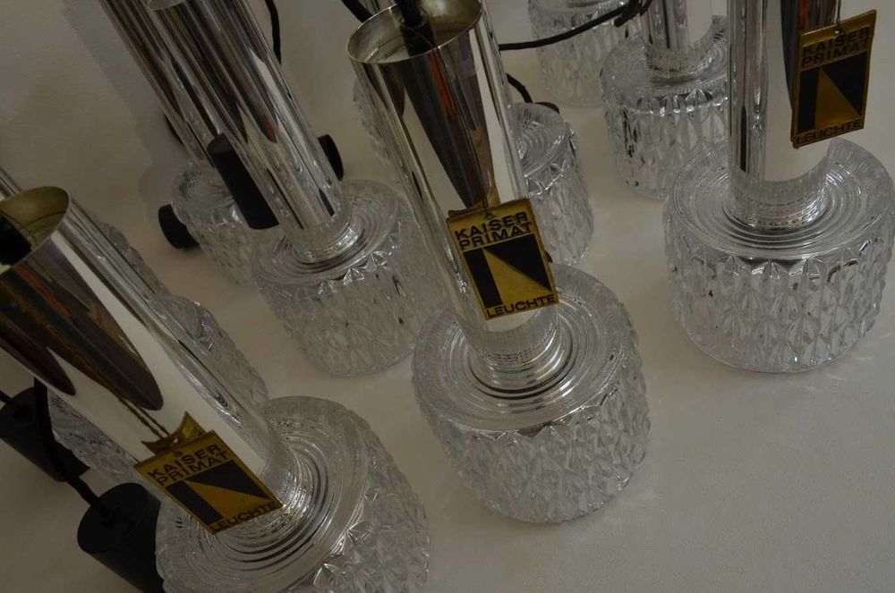11x Vintage 60's 70's glass Lamp Kaiser Primat Leuchten