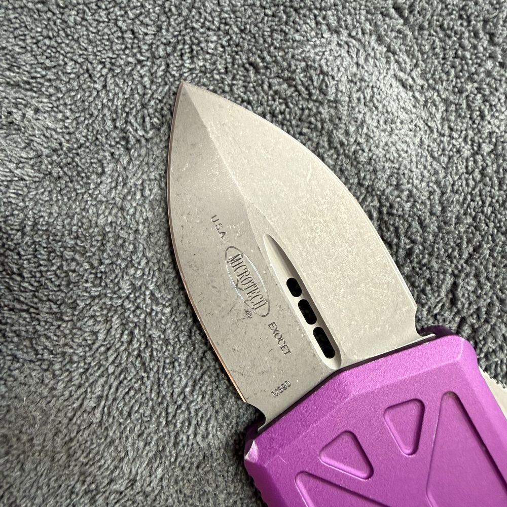 Нож Microtech Exocet D/E Violet OTF оригинал США викидной фронтальный