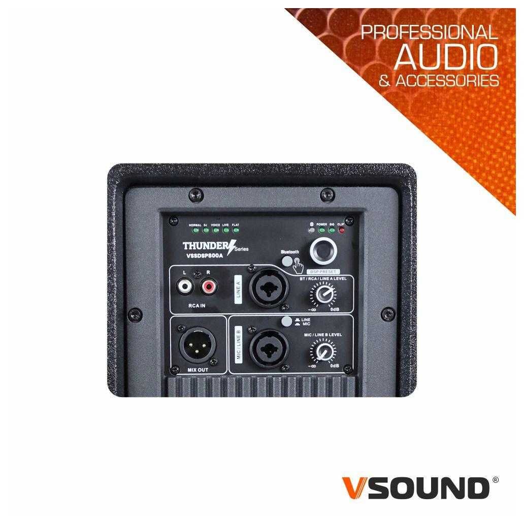Sistema de Som Amplificado Thunder Pro 2.2 1600W DSP VSOUND Pro