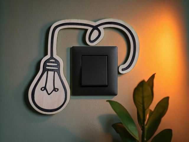 Drewniana Nakładka Dekoracyjna na Włącznik Światła