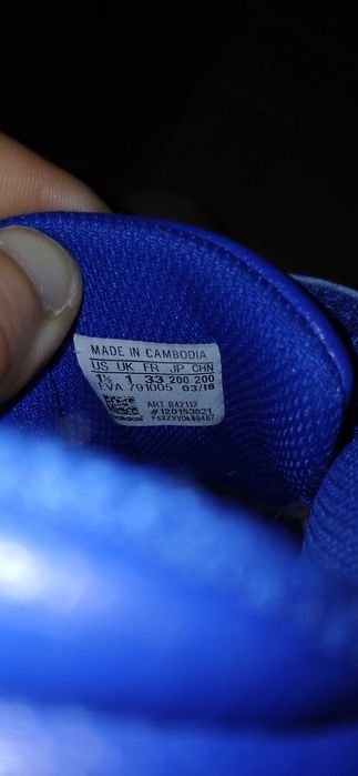 niebiesko - białe piękne buty na rzepy na boku adidas roz 33