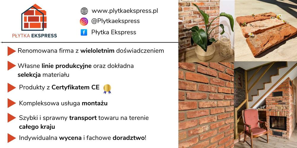 Płytki z cegły na ściane, stara cegła, cegły rozbiórkowe, TRANSPORT