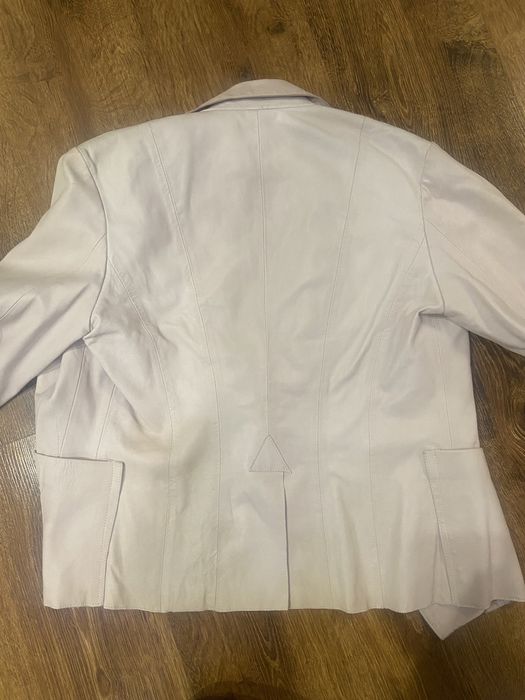 Жакет із натуральної шкіри наппа пудрового кольору