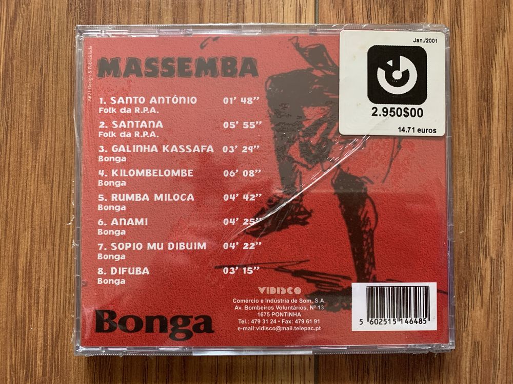 Bonga - Massemba 87 - cd - Novo e Selado