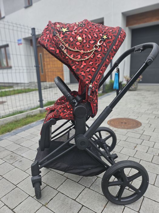 Cybex priam 4.0 czarna tapicerka + czerwona Rockstar