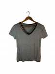 Bluzka damska w serek Tommy Hilfiger szara logo L