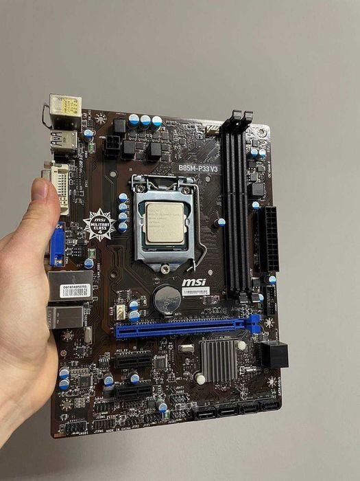 ПІД ВІДНОВЛЕННЯ Материнська плата 1150 MSI B85M-P33 V3+Celeron G1840