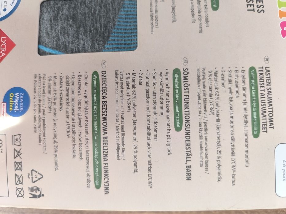 Bielizna termoaktywna lupilu 110/116