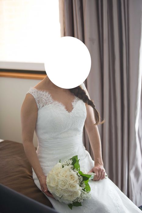 Vestido de noiva em renda, clássico e intemporal (S)