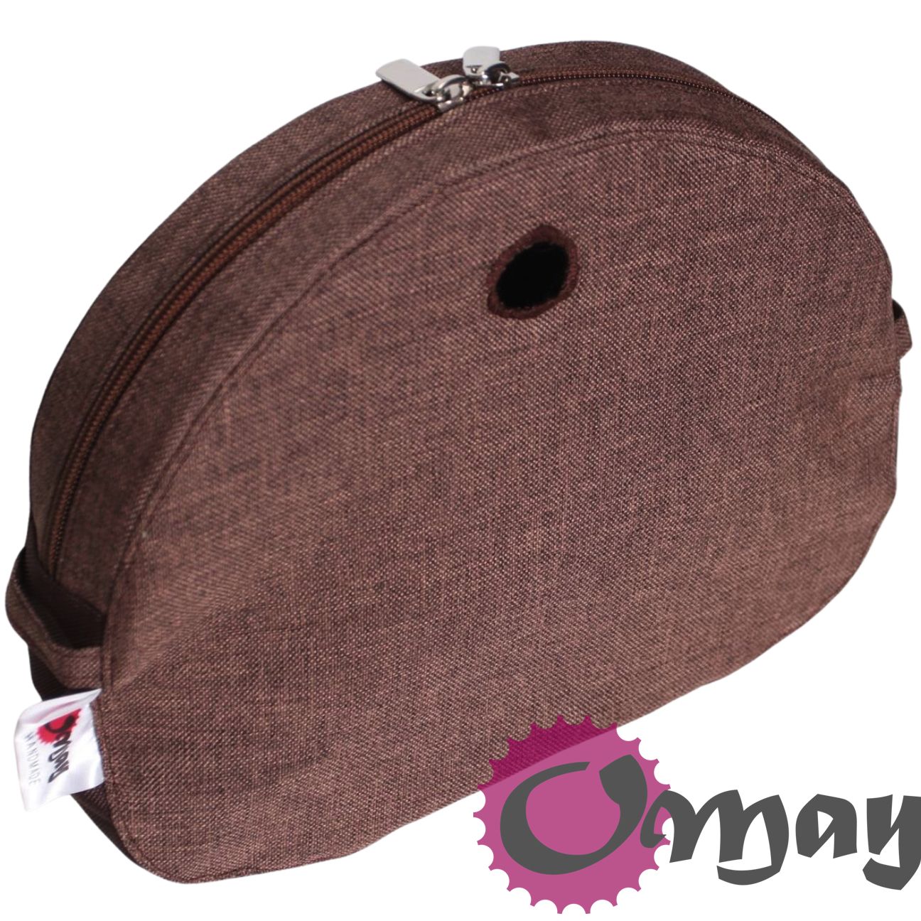 Brązowy organizer do OBAG MOON LIGHT len splot 2 kieszenie wkład OMAY