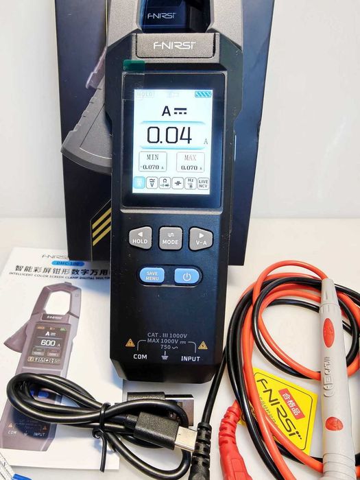 Токовые клещи мультиметр FNIRSI DMC-100 с термопарой AC/DC
