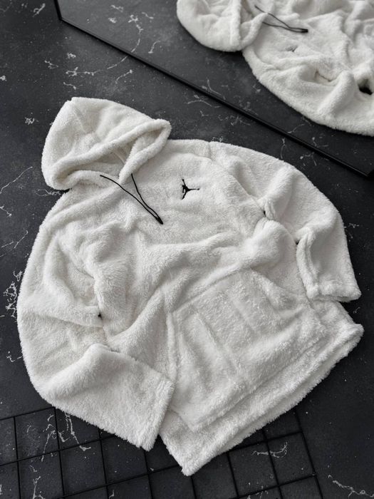 Тепла флісова худі Jordan • Білий чоловічий худі