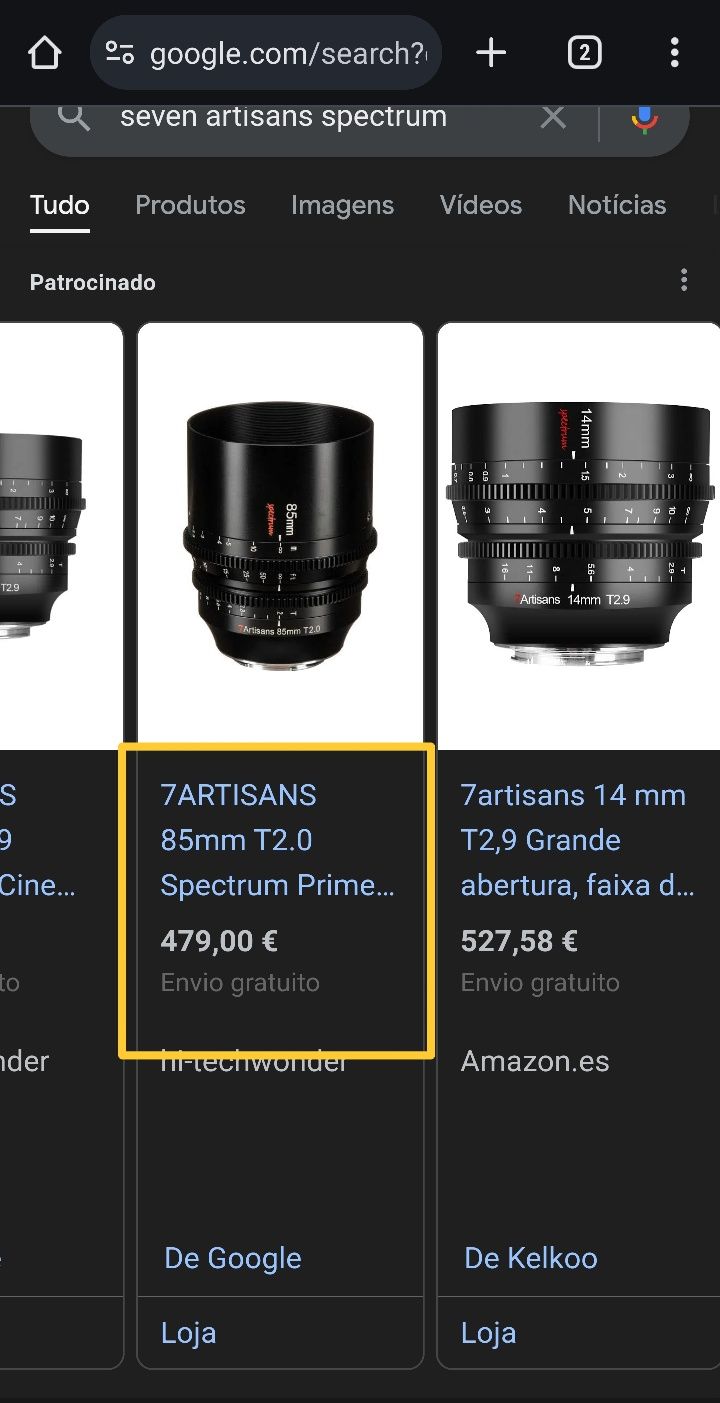 Lente cinema fullframe 7artisans 85mm