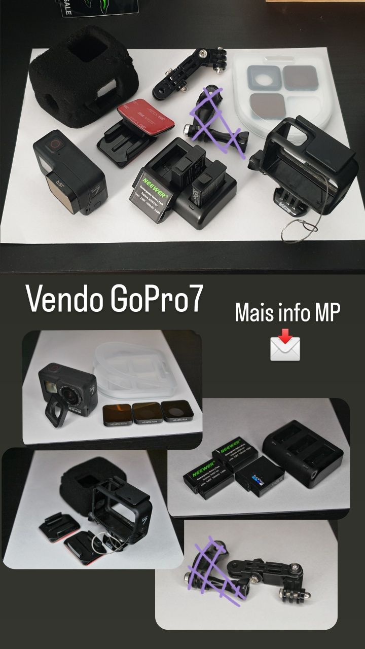 GoPro 7 Black c/acessórios