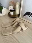 Massimo Dutti skórzane beżowe klapki sandały  rozmiar 38