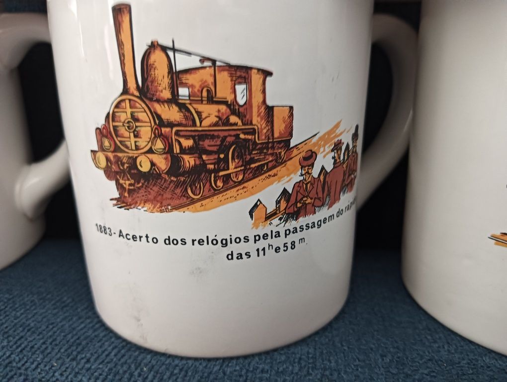 canecas cerâmica loiça coleção antigas e raras  Locomotivas  Vintage*