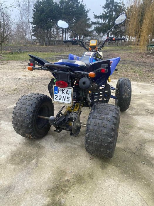 Quad Bashan ATV 200, dodatkowe koła szosowe, przyczepka i pług