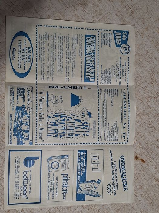 Programa cinema vintage São Jorge Escândalo na Tv  seguir Pantera Rosa