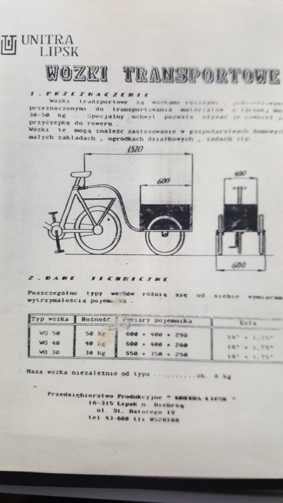 przyczepka rowerowa- wózek transportowy  wózek ogrodowy z pokrywą