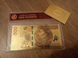 Złoty banknot kolekcjonerski 500zł król Jan III Sobieski + certyfikat