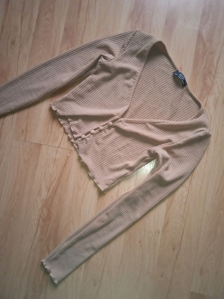Sweterek camel beż Bershka S M