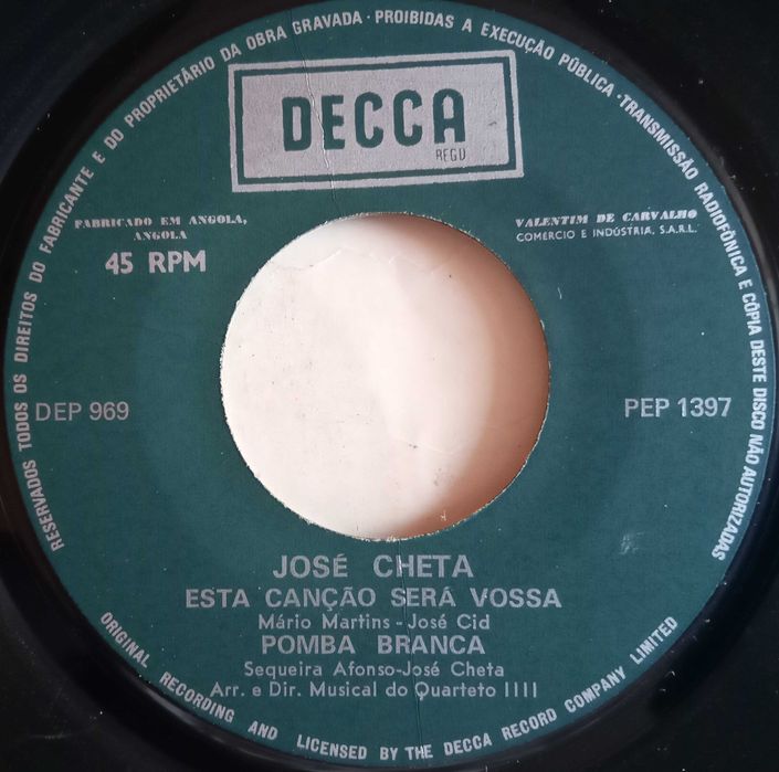 José Cheta	- - - - -	Amanhã, Amanhã	- - - - -	EP