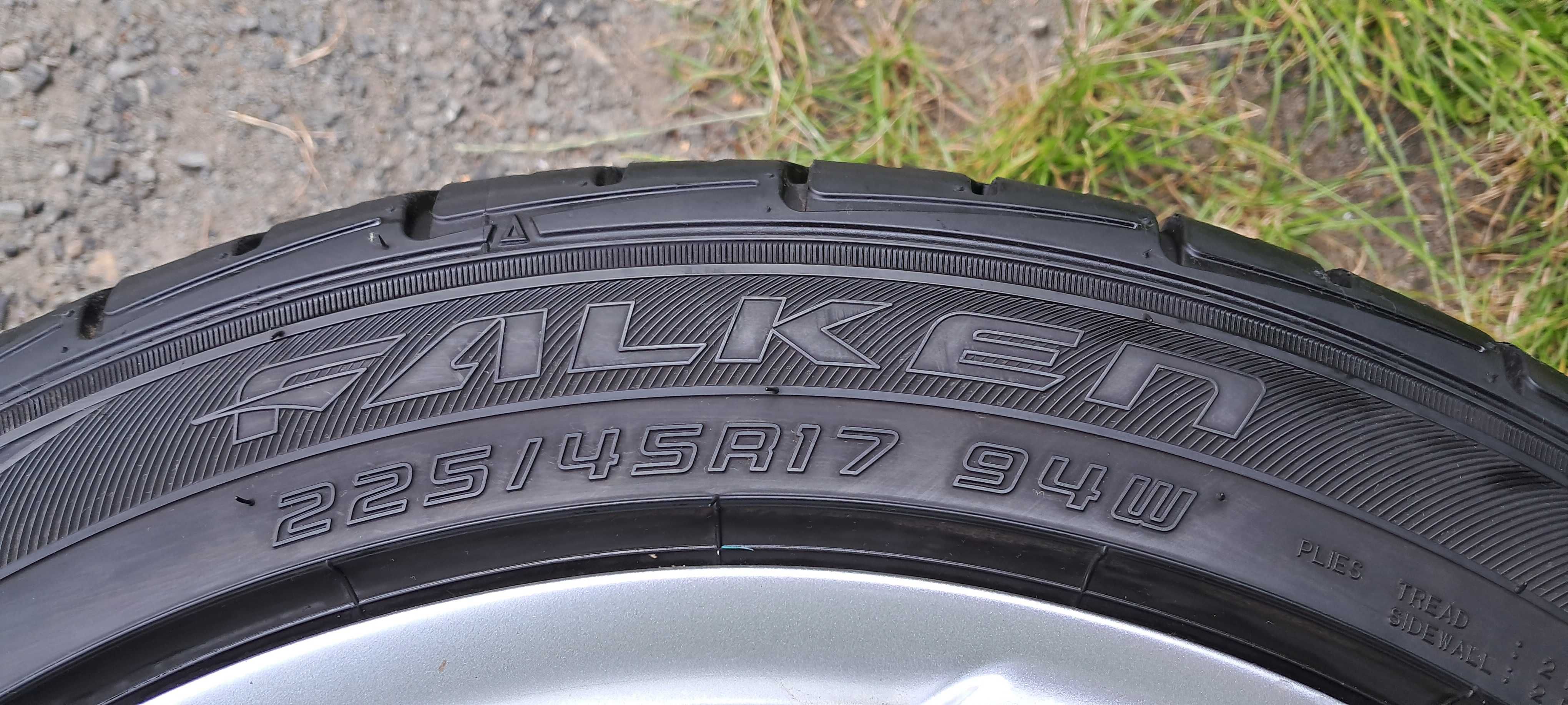 Felgi Koła Aluminiowe AUDI 225/45/R17 FALKEN 7.5mm 5x112 VW SKODA SEAT