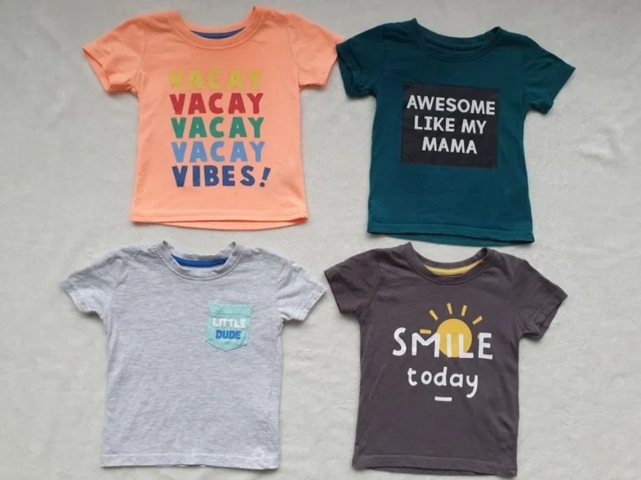 tshirty primark 80 koszulki 9-12msc krótki rękaw zestaw pakiet komplet
