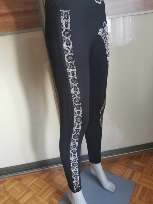 Leginsy Tatu z tygrysem z cyrkoniami srebrnymi