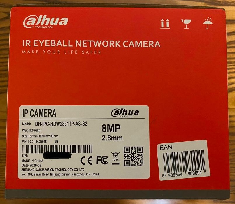 IP камера 8мп Dahua IPC-HDW2831TP-AS-S2 - 4K, Mic, SD slot