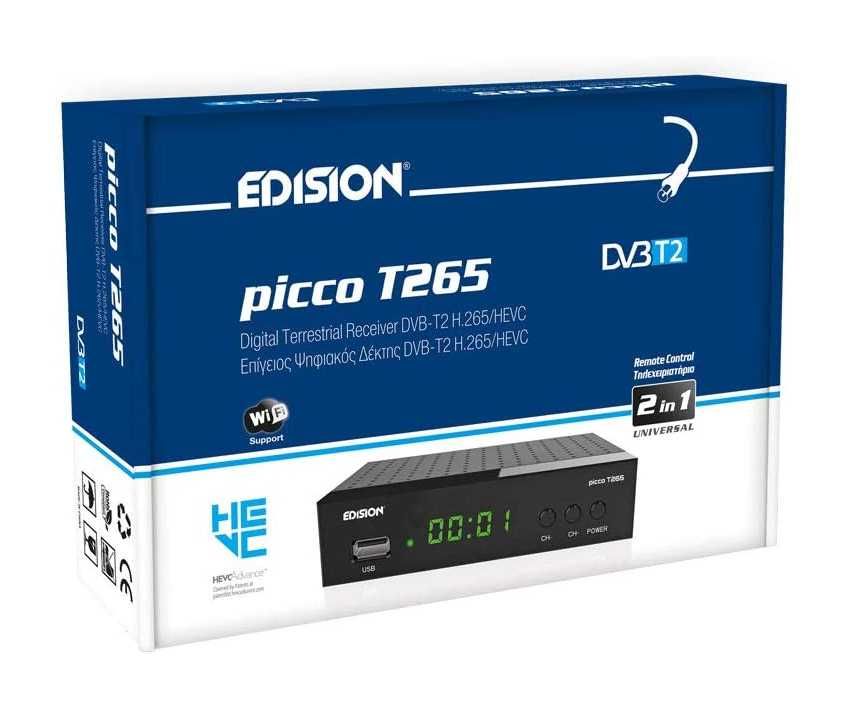 EDISION PICCO T265 Tuner DVB-T2 HDMI Wifi HEVC PL pilot 2w1