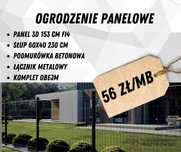 Ogrodzenie panelowe 3D zestaw 100 mb. 153 cm fi4 + Podmurówka