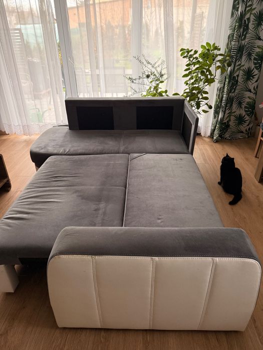 Kanapa narożnik rozkładany Agata Meble, szary