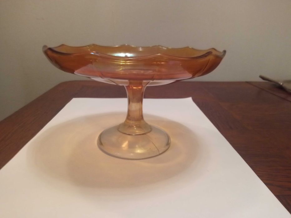 Patera iryzowana w stylu art deco, huta Hortensja