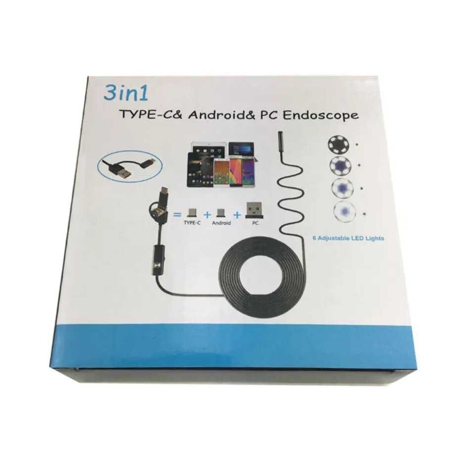 Ендоскоп Камера Міні-лінза 3 в 1 TYPE-C Micro USB Водонепроникний