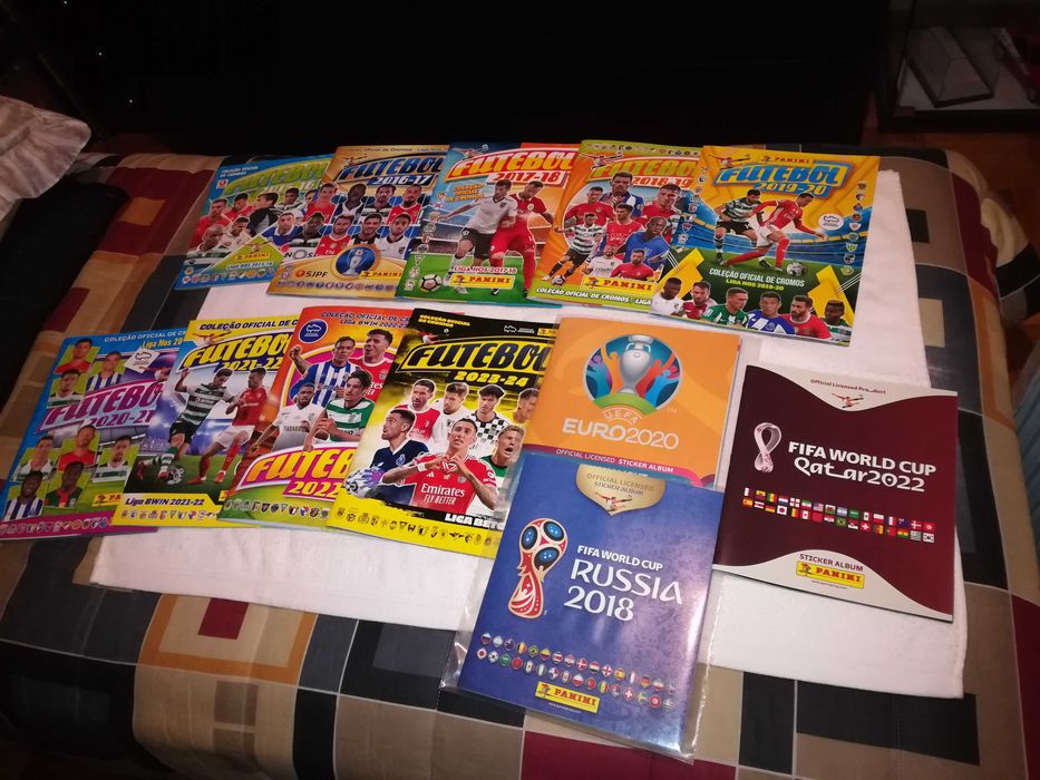cadernetas de cromos (liga nos, bwin, betclic, europeu, mundial)