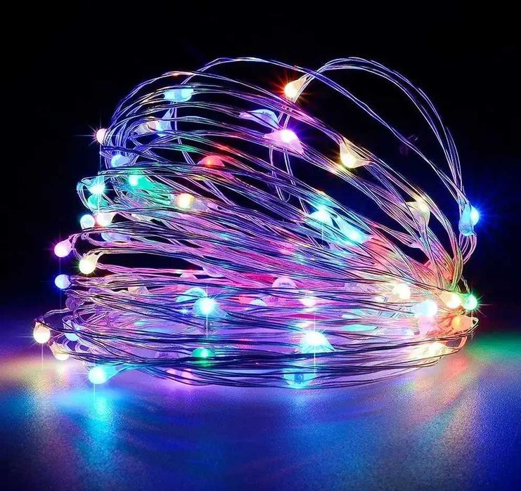 Гирлянда роса/Гирлянда Нить LED, 2m, 5m, 10m цвет мульти/белая/20mUSB