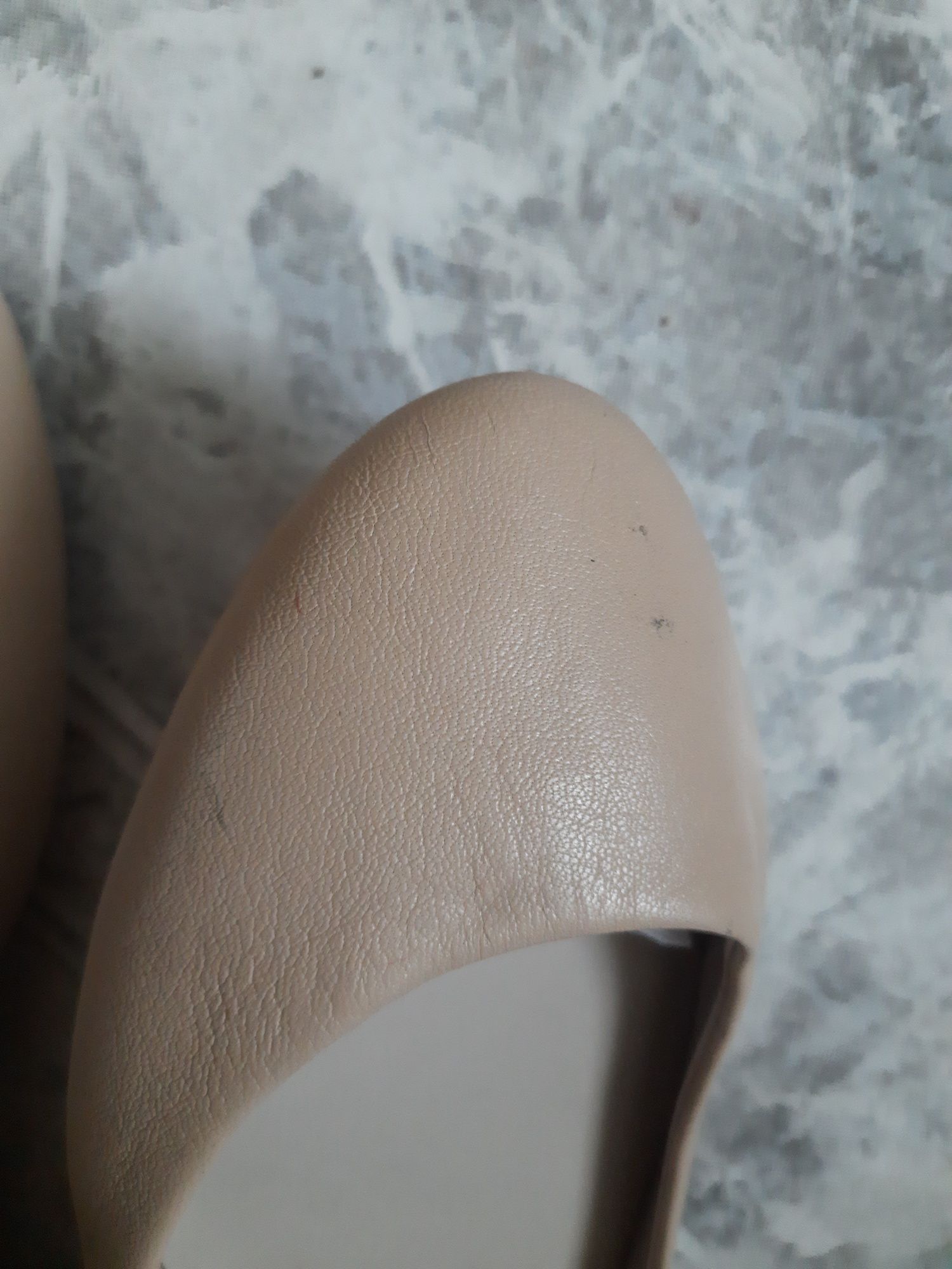 ZARA WOMAN beżowe skórzane baleriny 38