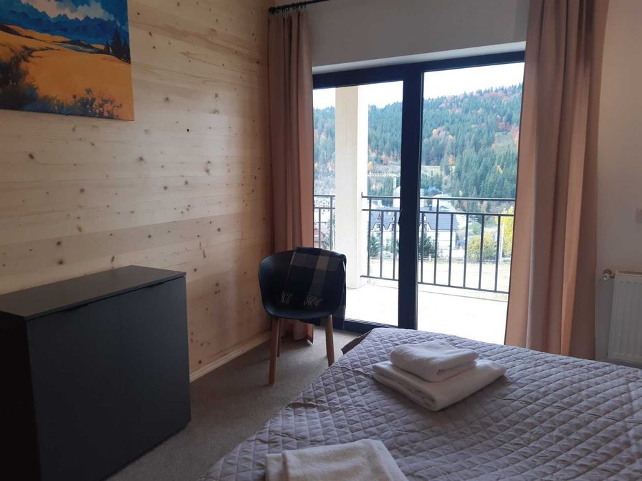 Апартаменти з кухнею в Поляниці. Вид на гори з вікна.